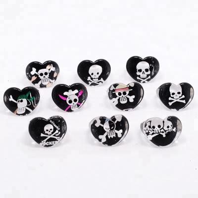 China Fashion TRENDY Jewelry Novelty Party Acrylic Rings Pirate Skull Kids Rings for sale