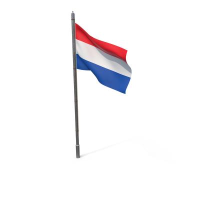 China 2025 Factory Hot Sale Nederland Houten paal Handgewaafde vlag Voor openbare feestdag Te koop