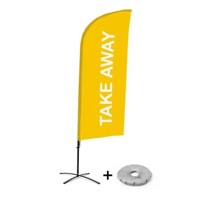 China 4.5m 3.5m Custom Printed Outside Flying Teardrop Flagpoles Feather Banner Beach for sale