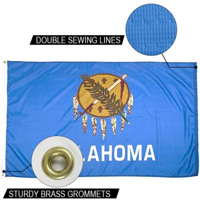 China State of Oklahoma Flag 3x5 ft Outdoor Heavy duty Dupont Nylon US Flags Strong Canvas Heading and  Brass Grommets for sale