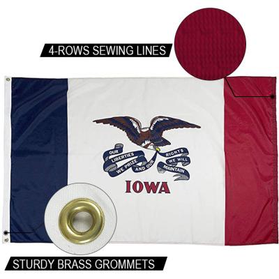 China State Of Iowa Flag 3x5 Ft Outdoor Custom Flag Strong Canvas Heading Brass Grommets for sale