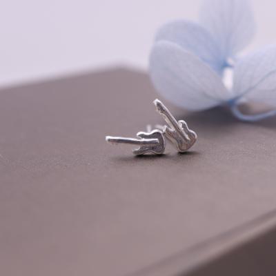 China Casual / Sporty SayYes 925 Sterling Silver Jewelry Guitar Shape Music Stud Earrings For Women for sale