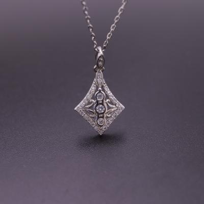 China Vintage SayYes 925 Sterling Silver Jewelry Zircon Goth Tear Drop Charms Pendant Rhodium Plated For Women for sale