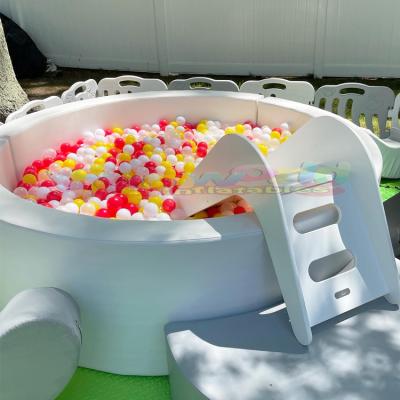 China New Design Kids Birthday Outdoor Fun Games Entertainment Play Equipment Round Ball Soft Pit Pools With Slide for sale