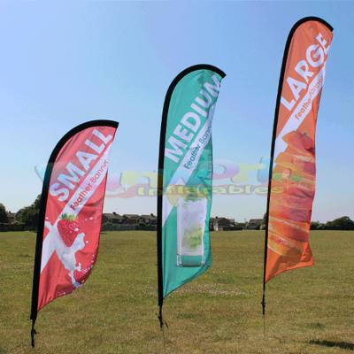 China Wholesale Business Advertising Signs Displayed Flying Feather Promo Banner Beach Flag With Printing for sale