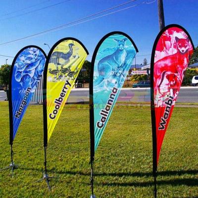 China Business New Design Feather Beach Outdoor Promotional Banners Stands Teardrop Flags With Flagpole for sale