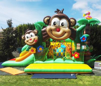 China Wholesale Commercial Outdoor Inflatable Castle Inflatable Monkey House Bounce Kids Entertainment Jumping Castle With Slide for sale