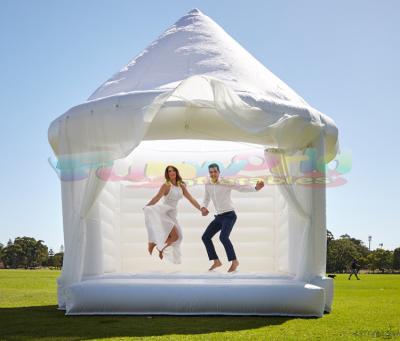 China Outdoor Entertainment Customized Design Bouncing White Wedding Inflatable Bouncer Castle Wedding Bounce House for sale