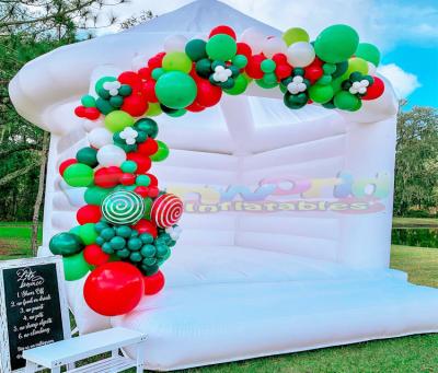 China Outdoor Entertainment Inflatable Bouncy Castle For Home Wedding Party Inflatable White Bounce Castle Adult White for sale