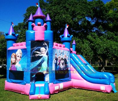 China Hot selling bounce castillo outdoor entertainment hinchable frozen princess inflatable house jumping castle with slide for sale