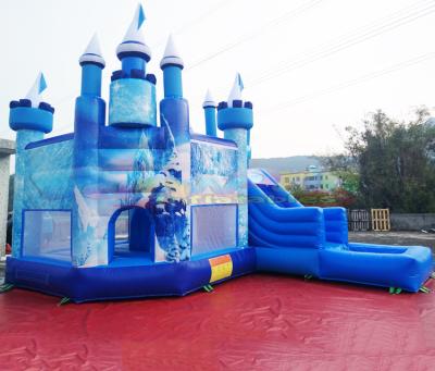 China Castillo de de precio outdoor commercial frozen waterslide jumpers inflatable frozen jumping castle with swimming pool for sale