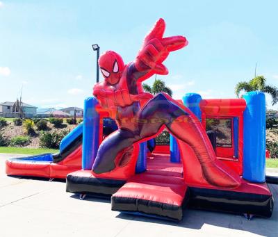 China Entertainment outdoor inflatable castle water slide castillo spiderman inflatable jumping house for sale for sale