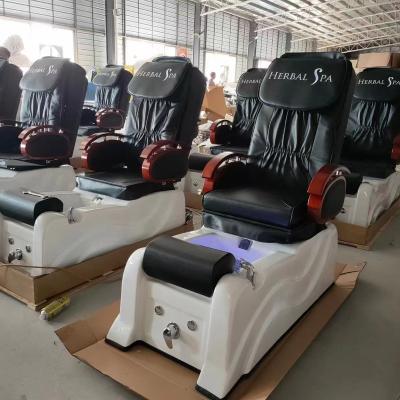 China Modern Luxury Nail Salon Electric Diant Discharge Pump Pipeless Whirlpool Manicure Foot Spa Massage Pedicure Extended Chair for sale