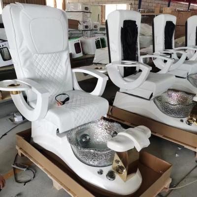 China Modern Luxury Diant No Plumbing Pedicure Massage Chair Manicure Foot Spa Black Chair Set For Nail Spa Salon for sale