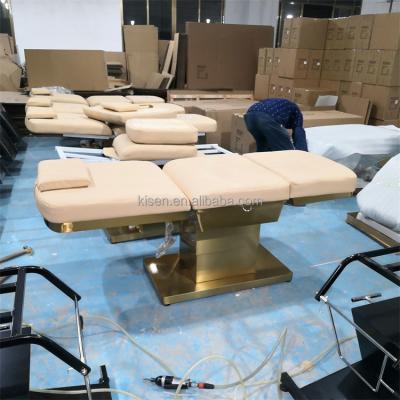 China Diant Factory Supplier Cheap Price Beautiful Appearance Custom Logo 3 Motor Adjust Recliner Luxury Electric Cosmetologist Chair Facial Bed for sale