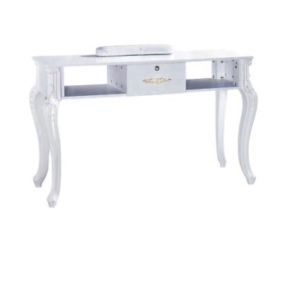 China Beautiful Nail Station Bar Modern Salon Furniture Wooden Diant Nail Tables Nail Desk Manicure Table With Chair for sale