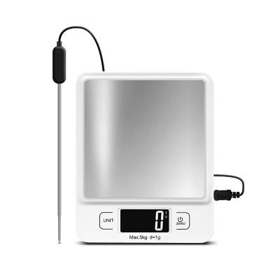 China With Scale Tray Highly Accurate Multifunction Stainless Steel Platform Digital Food Scale With Thermometer for sale