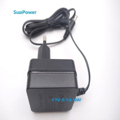 China EU Type Power Adapter 12v 500ma 6w AC Wall Mount Adapter A062-1200500EC for sale