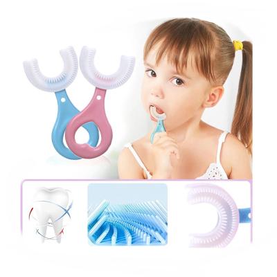 China Hot Selling Amazon Children Adult Nylon Toothbrush 360 Degree Oral Care Cleaning Child Toothbrush Baby Silicone Teethers Soft U Shaped Teeth Brush Kids for sale