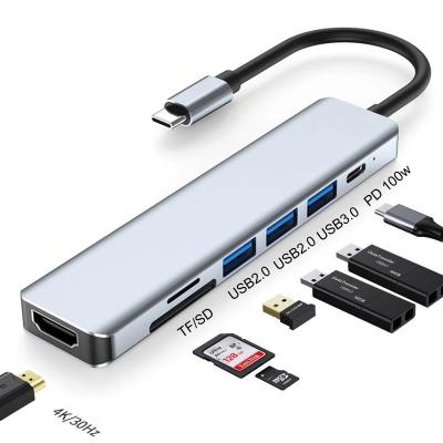 China Aluminum Alloy Mosible USB C Hub To Rj45 VGA Adapter OTG Thunderbolt 3 Dock HD-Compatible With PD TF SD 3.5mm For Macbook Pro/Air M1 for sale