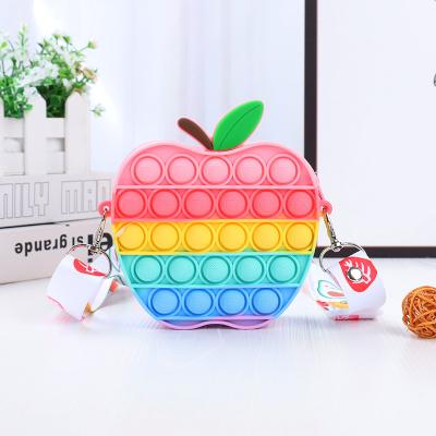 China New Plush Coin Purse Rainbow Pop Coin Purse Women Waterproof Pocket Increase Wallet Rainbow Noise Buster Purse For Girls for sale