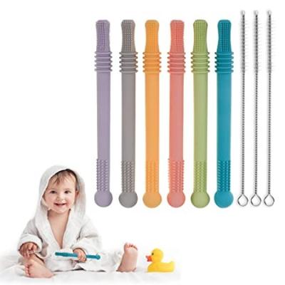 China Toy Amazon Hot Selling Baby Teether Soft Tubes Silicone Teething Baby Toy For Babies for sale