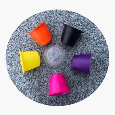 China Coffee Heat Sealing Compatible Nespresso Coffee Plastic Capsule For Sale Can Print Private Lid Pod Logo for sale