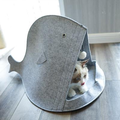 China High Quality Stocked Pet Nest Dolphin Felt, Cute Cat Nest, Warm Cat House for sale