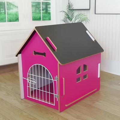 China Small Breathable Wood Bone Kennel Wooden Pet Cage for sale