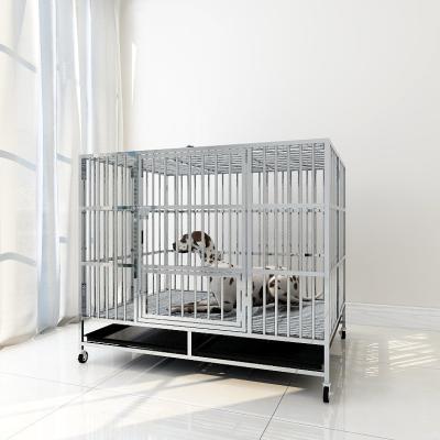 China High Quality Viable Folding Dog Cage Large Stainless Steel Metal Square Tube Kennel Indoor And Outdoor Pet Cage for sale