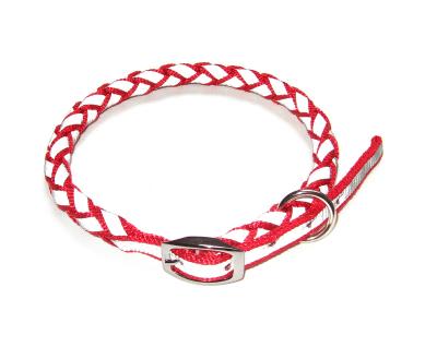 China Sustainable Reflective Handwoven Red Collars Pet Collars For Dogs Collars for sale