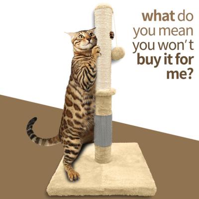 China High quality stocked with hanging ball Cat Scratching Cat Claw Scratcher Cat Tree Tower for sale