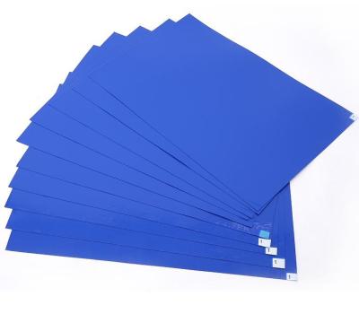 China Cleanroom Peelable Multi-Layer Blue Sticky Dust Mat For Shoe Adhesive Cleanroom 18 x 36 Inch for sale