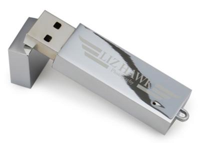 China De Flitsaandrijving 2.0 van USB van het rechthoekmetaal Zilver met Aangepast Gestempeld die Embleem wordt geplateerd Te koop