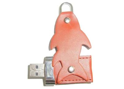 China Los pescados lindos formaron memoria USB del carruaje del cuero 64 con escriben el interruptor de la protección de la cancelación en venta