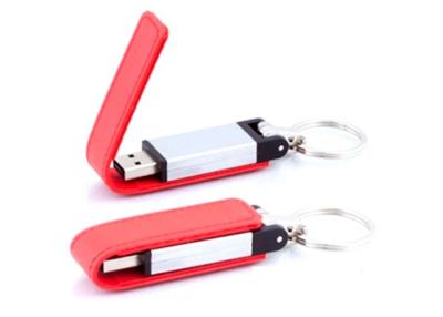 中国 磁気急な帽子との高速革 USB のフラッシュ ドライブ 8GB 赤 販売のため