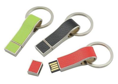 China De witte van de de Flitsaandrijving van Leerusb Spaander van de het Fluitjestijl UDP met Grote Ronde Keychain Te koop