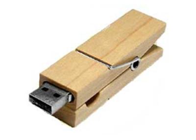 China Nieuwigheid Houten USB 2.0 64GB de Wasknijperstijl van de Geheugenstok voor Vensters 2000 Te koop