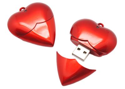 China Large Capacity Plastic USB Flash Drive Free Engrave Logo Heart Shaped for sale