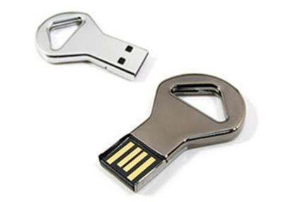 China Silver Metal USB Flash Thumb Drive , Mini USB Storage Device Key Shaped for sale