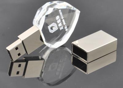 China De douane Gedrukte USB-Stijl van het de Opslag Glasheldere Transparante Hart van de Flitsaandrijving Te koop