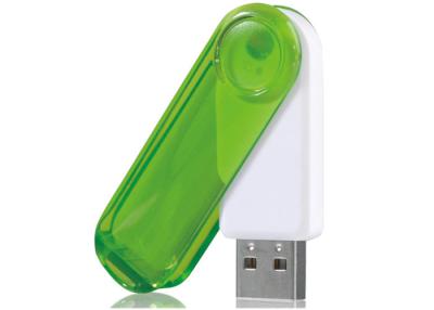 China Transparent Green Swivel Plastic USB Flash Drives 16GB Hight Speed Pen Drives for sale