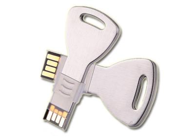 China Silkscreen Brushed Metal Key Thumb Flash Drive With Protective Cap for sale