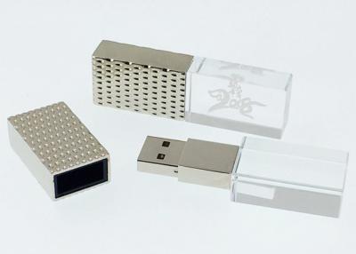 China De Opslag Glasheldere Transparant van het manierembleem Gegraveerde USB-flashstation Te koop