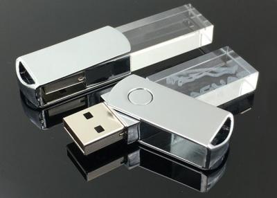 中国 水晶USBのフラッシュ ドライブ古典的な旋回装置、実質容量8GB USB 2.0の記憶棒 販売のため