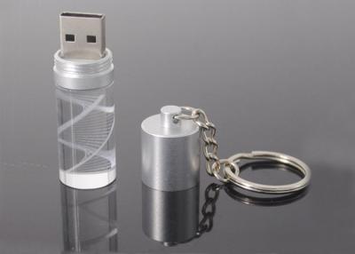 China Cylinder Crystal USB Flash Drive, Real Capacity USB 2.0 3.0 Memory Stick for sale