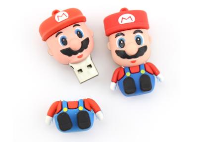 China Cute Super Mary PVC Custom USB Flash Drives Full Capacity Soft Rubber Memory Sticks for sale