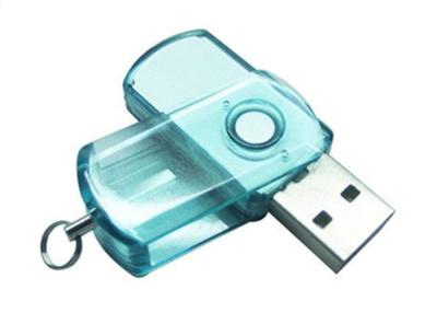 China OEM Transparent Plastic Swivel USB Flash Drive With Logo Customized for sale