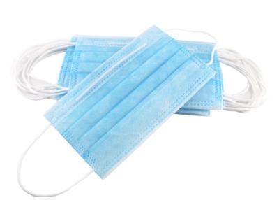 China da anti máscara não tecida descartável da boca da poeira do vírus da gripe 50pcs/bag máscara protetora médica descartável Não-estéril 3ply à venda