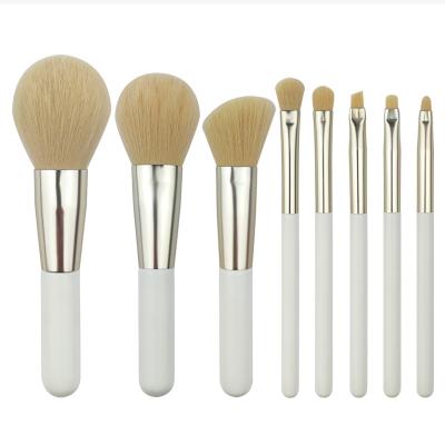 China Angular Blush New Design 8pcs High Quality Portable Vegan Wooden Handle Cosmetic Make Up Tools Makeup Brush Set for sale